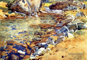 Brook parmi les rochers paysage John Singer Sargent Peinture à l'huile